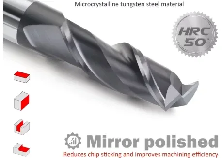 2 flute milling bit, 45° angle